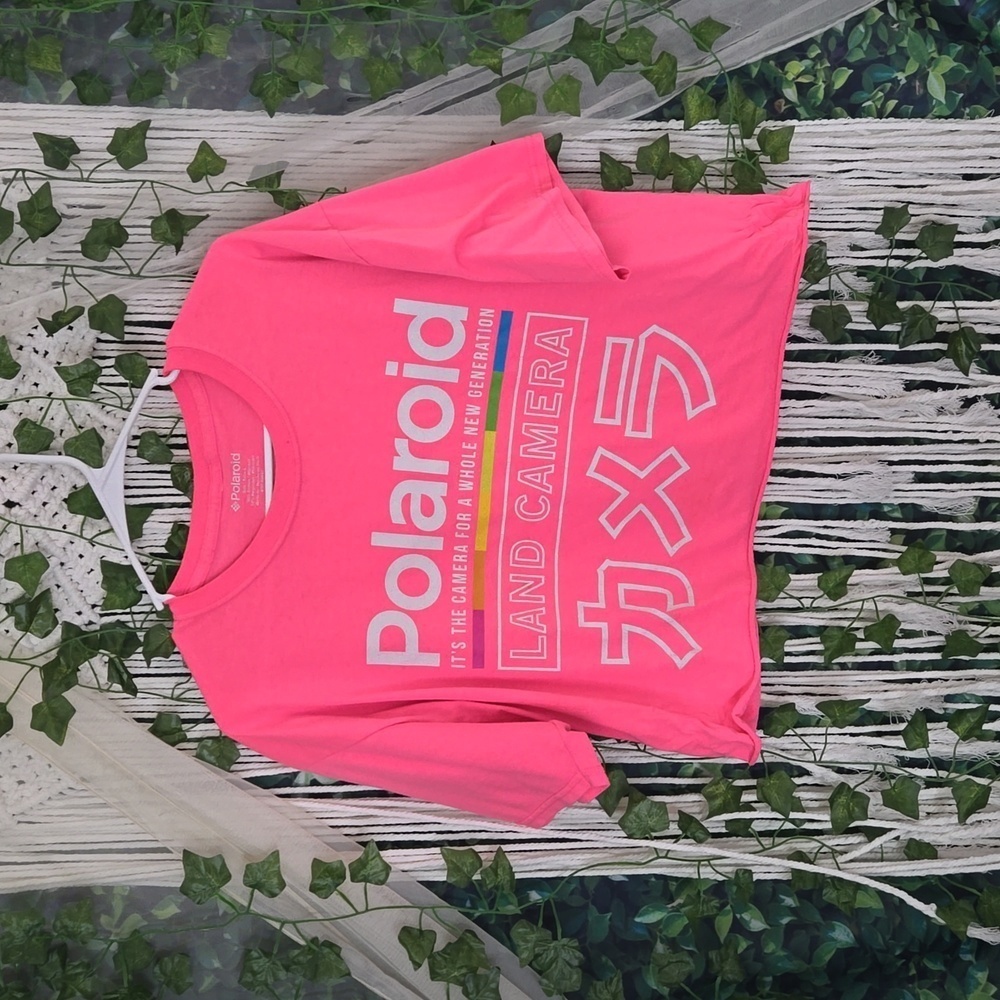 Polaroid Neon Pink Crop Top